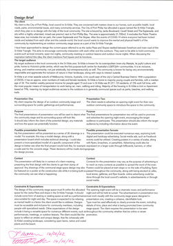 This folio page demonstrates the Eloise Roberts’ design brief. The brief outlines the client, target audience, purpose, context, constraints, and expectations.