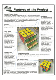 A folio page showing features of the final product, with an annotated photograph.
