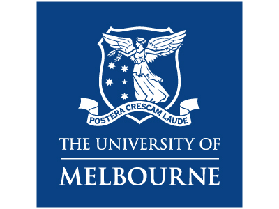 The University of Melbourne logo - white on blue