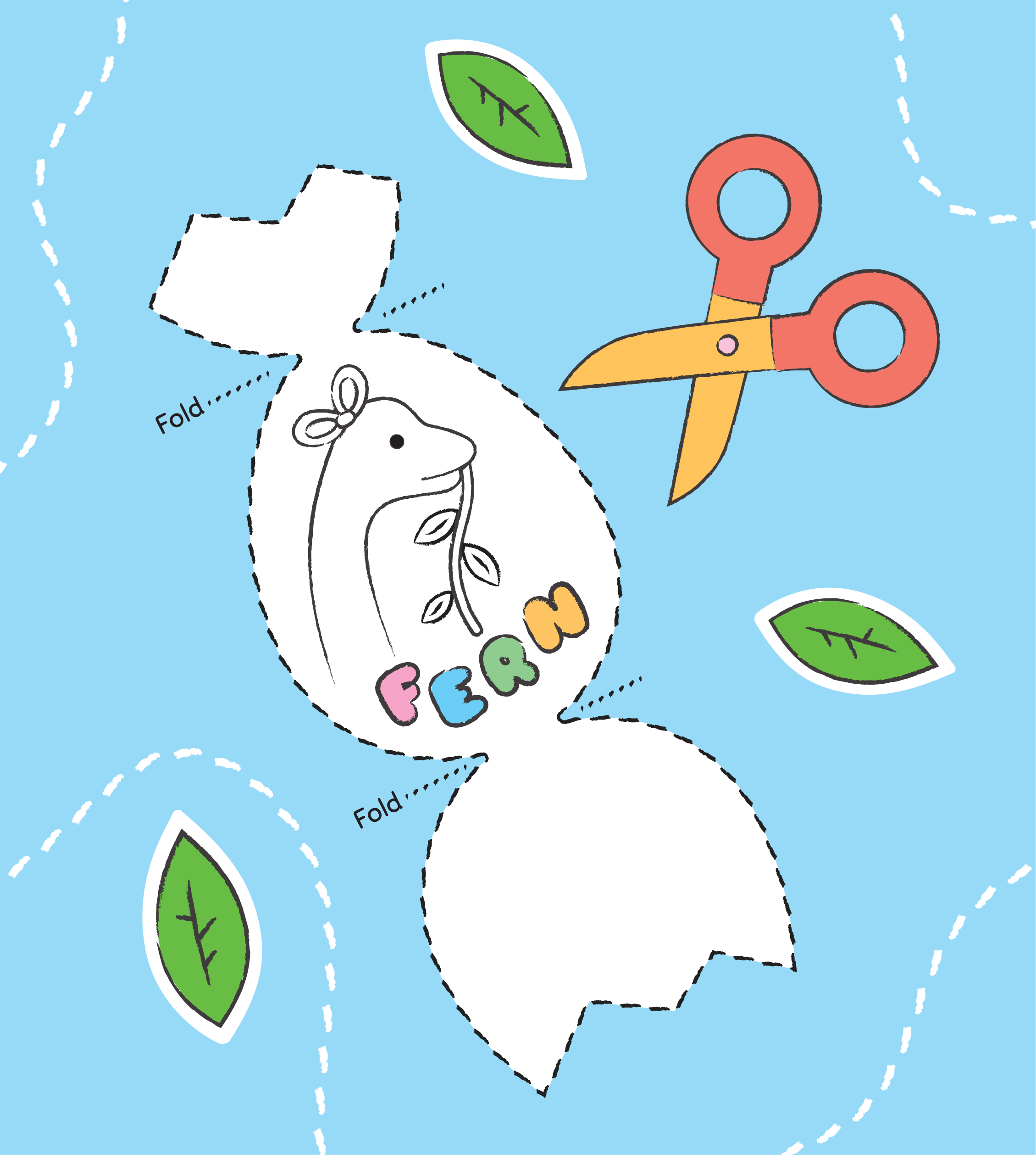 Fern the brontosaurus on a make your own egg craft activity.