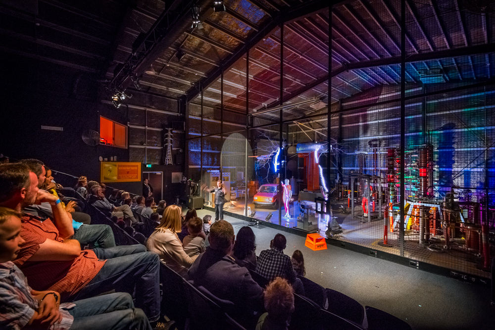 Audience watching a science show