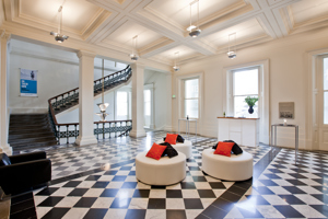 Large room checked floor