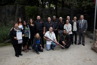 Group photograph of 15 people