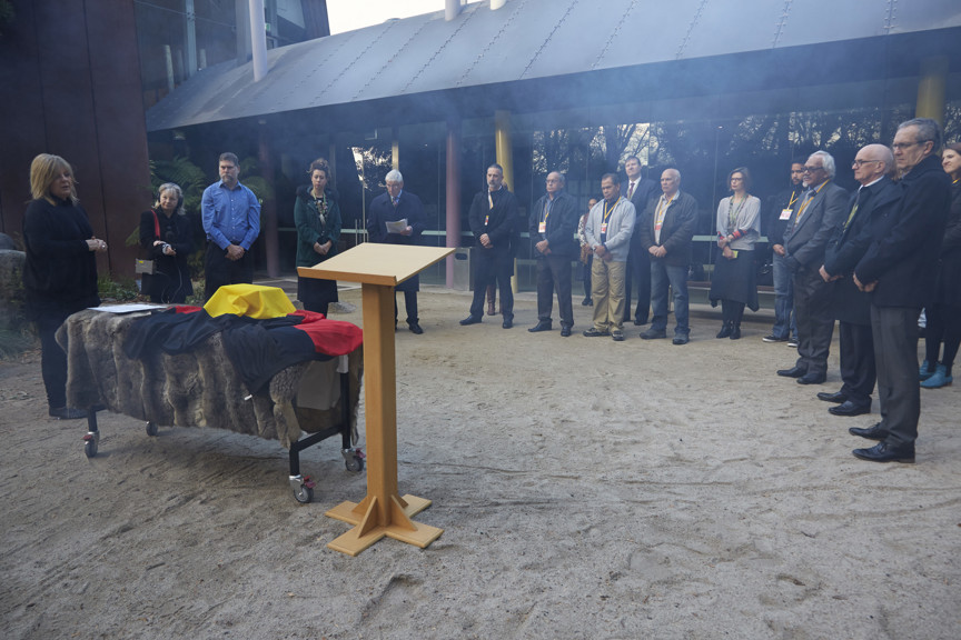 Group people a the repatriation ceremony