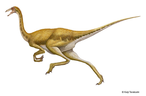 Image depicts Ornithomimus, a close relative of Gallimimus.