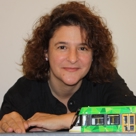 Woman with model tram