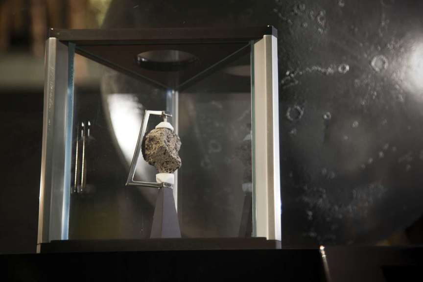 moon rock in an museum exhibition