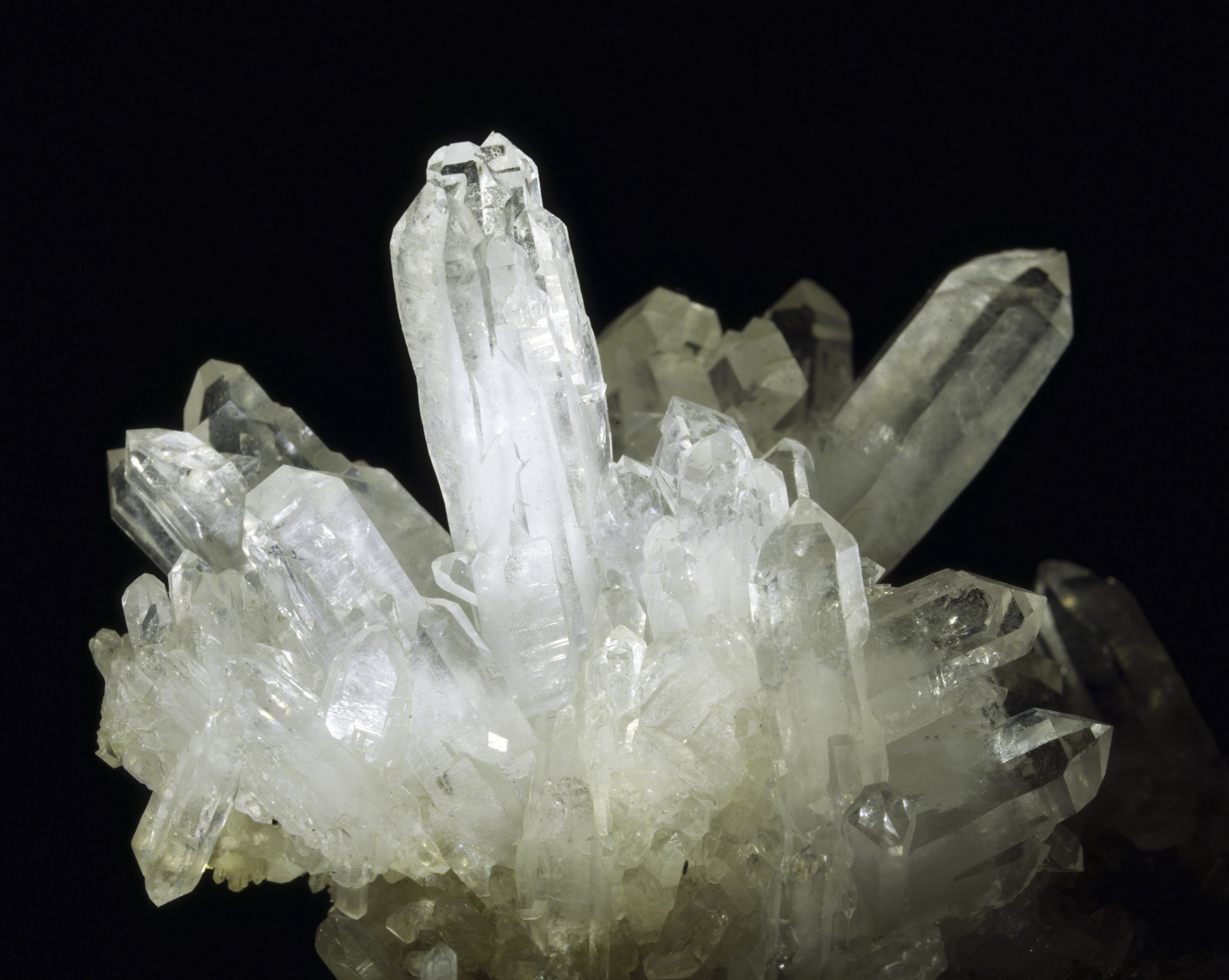 White mineral crystals