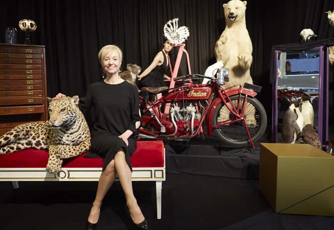 Lynley Marshall, CEO, Museums Victoria and Jo White of BalletLab with objects which will feature in Museum Inside Out, a new exhibition opening at Melbourne Museum in December. 