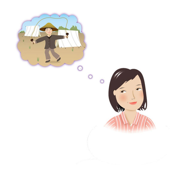 A girl imagining the goldfields