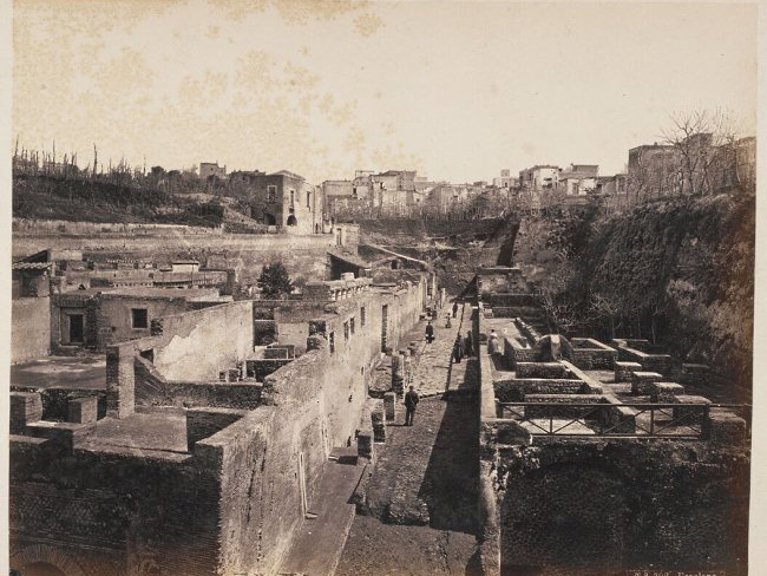 Section of a Herculaneum street, which is surrounded by volcanic debris