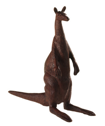 Wooden carved kangaroo.