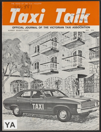 Front Cover of Taxi Talk Magazine, No. 73, May 1972. 