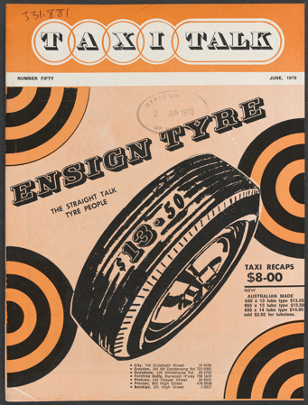 Front Cover of Taxi Talk Magazine, No. 50, June 1970.