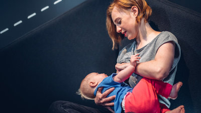 Woman breastfeeding a baby