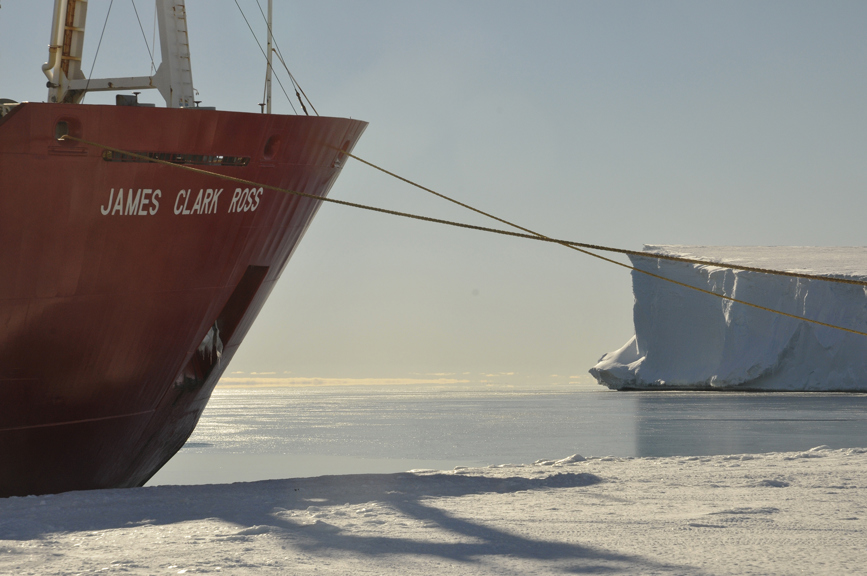 The RSS James Clark Ross in Antarctica.