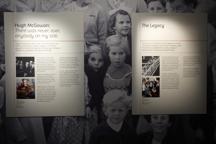 Britain's Child Migration exhibition on display in Immigration Museum.
