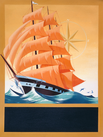 1850s Sailing Clipper illustrated by Bill Wood