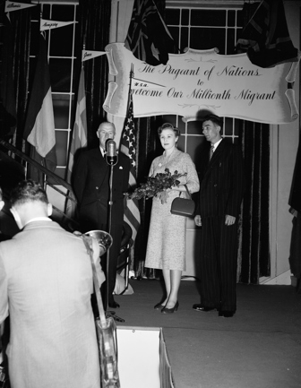 Barbara Porritt from Britain is Australia's one millionth migrant, 1955.