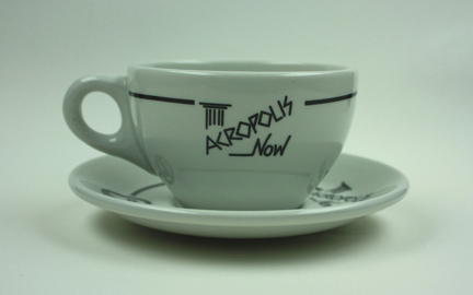 Tea Cup, Saucer & Plate - 'Acropolis Now', Crawfords Australia, 1989