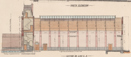 "Section on line C, D": detail of a print of a hand-coloured general arrangement drawing by Christian Kussmaul of the Melbourne & Metropolitan Board of Works sewerage pumping station at Spotswood