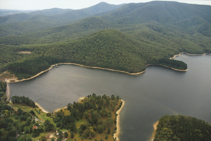 Aerial View of Maroondah Dam catchment