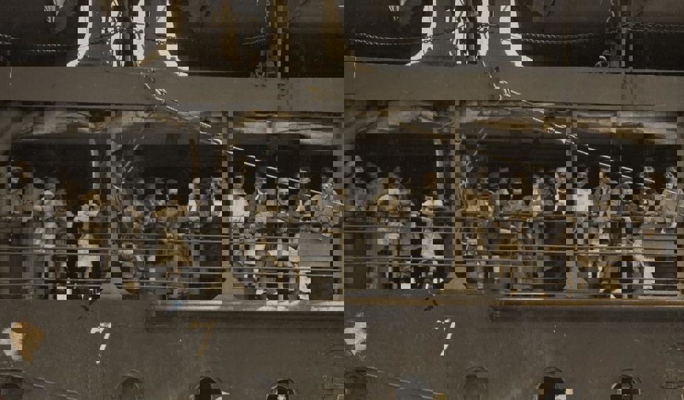 Digital Photograph - Passengers On Deck of 'SS Ballarat', Arriving at Station Pier, Port Melbourne, 1925.