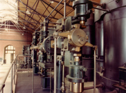 Detail of Craig trip gear and Corliss valves on Austral Otis steam engine