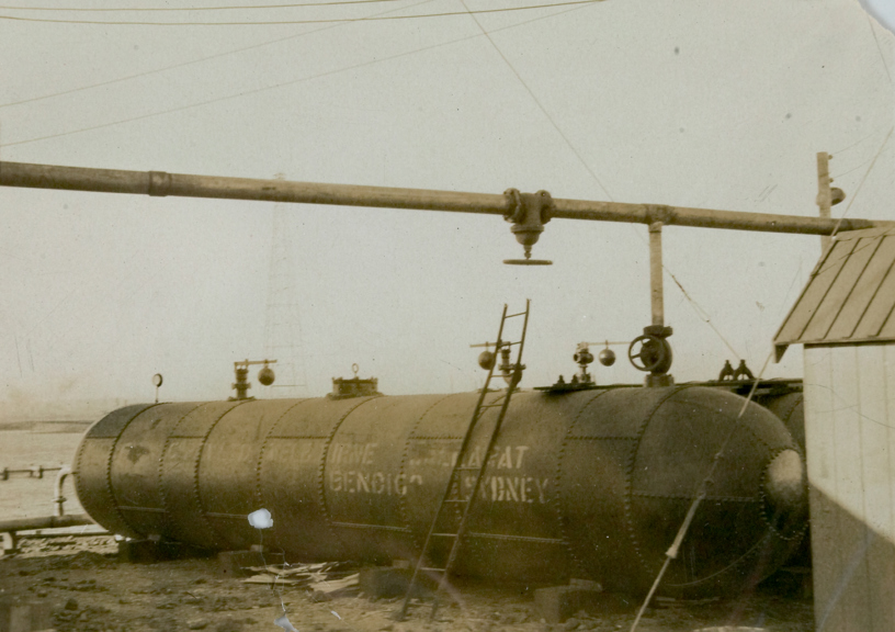 A horizontal air receiver, circa 1930s.