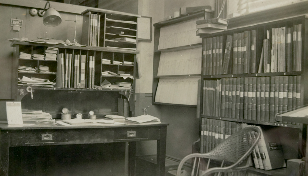 Superintending Engineer's office, Spotswood Pumping Station, circa 1940.