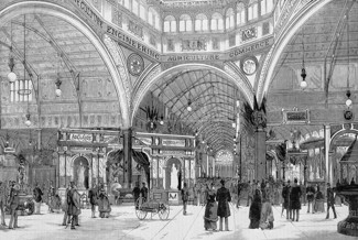 Centennial Exhibition Sketches: Under the Dome in the Avenue of Nations, looking eastwards from "Australasian Sketcher 6 September 1888.