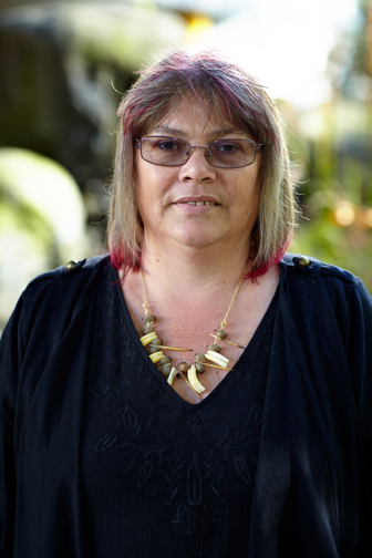 Portrait of Yulendj member Lee Healy taken in Milarri Garden at Melbourne Museum.