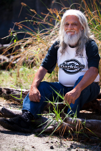 Portrait of Yulendj member Larry Walsh taken in Milarri Garden at Melbourne Museum.