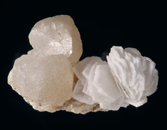White mineral crystals