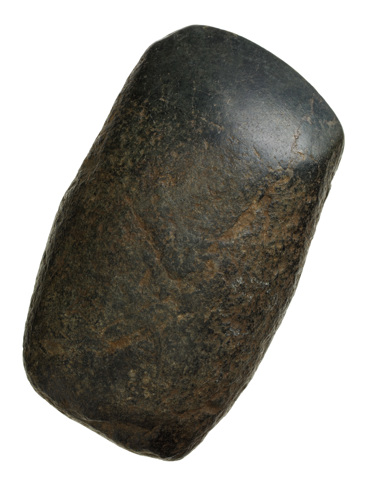 Oblong-shaped stone with oval cross section