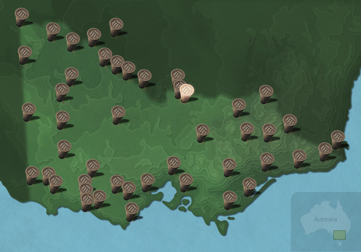 Message stick located within the Country connected to Bangerang language