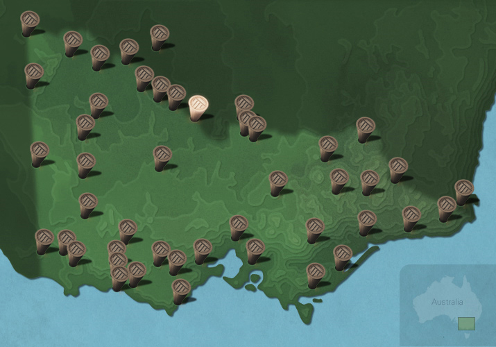 Message stick located within the Country connected to Barababaraba language