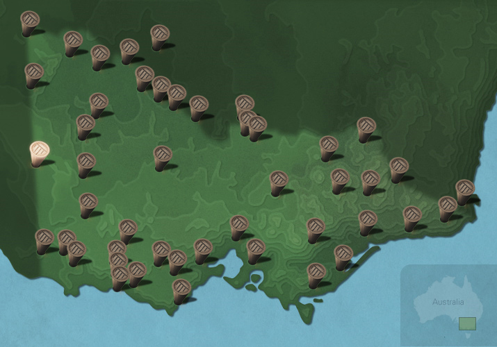 Message stick located within the Country connected to Bindjali language