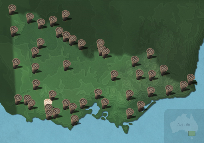 Message stick located within the Country connected to Kee Woorroong language