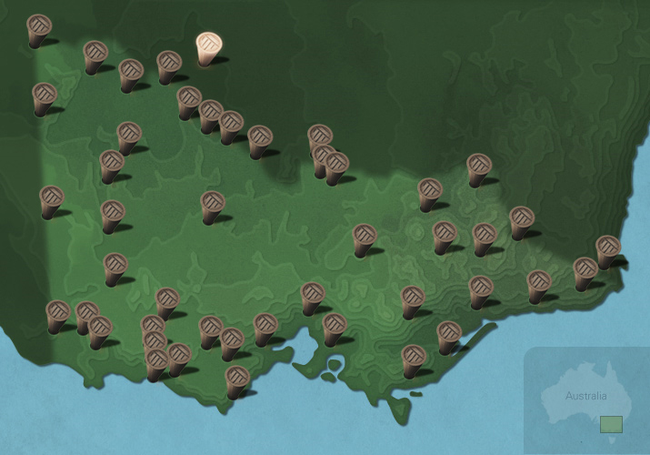 Message stick located within the Country connected to Mutti Mutti language