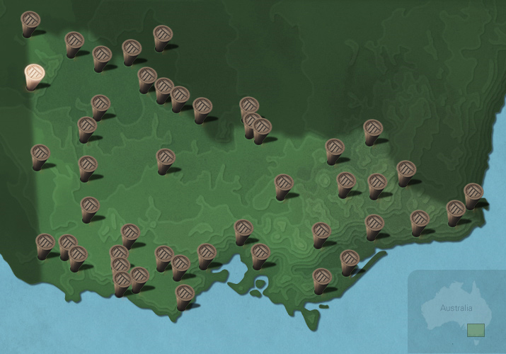 Message stick located within the Country connected to Ngargad language