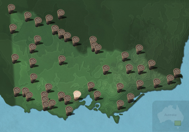 Message stick located within the Country connected to Wathaurong language