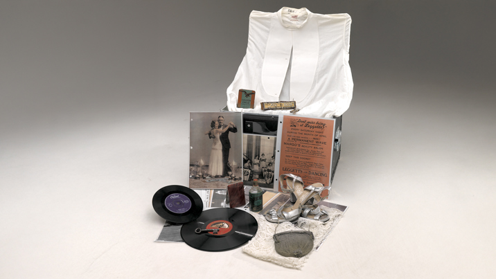 Various objects and props relating to dancing used in outreach programs