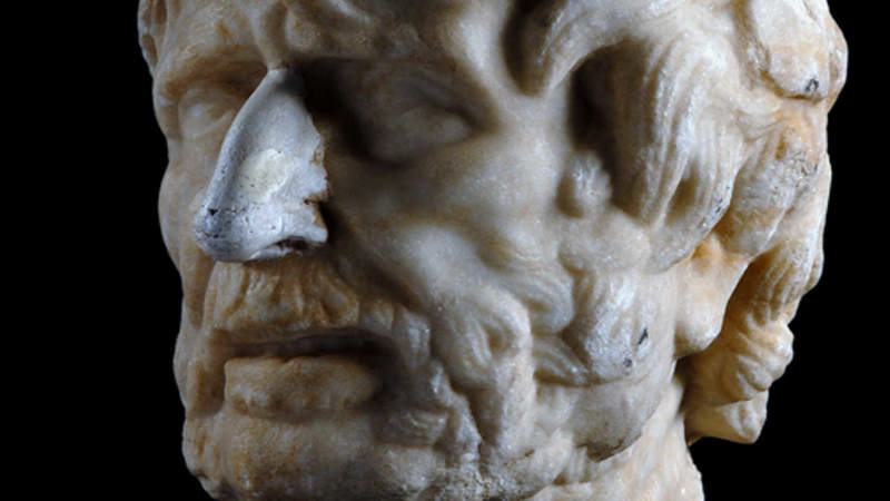 marble head of the roman philosopher pseudo Seneca
