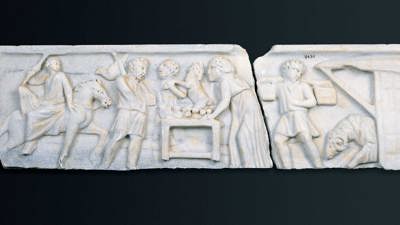 Fragment of a marble sarcophagus