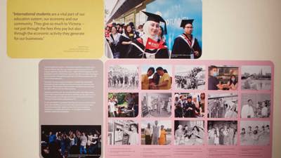 View of the Forget the Stereotypes, International Students in Melbourne display in Immigration Museum