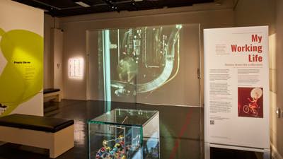  View of My Working Life pop-up display in 'Identity: Yours Mine Ours' exhibition in Immigration Museum