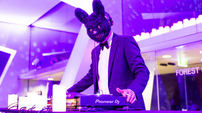 DJ during Halloween at the Museum.