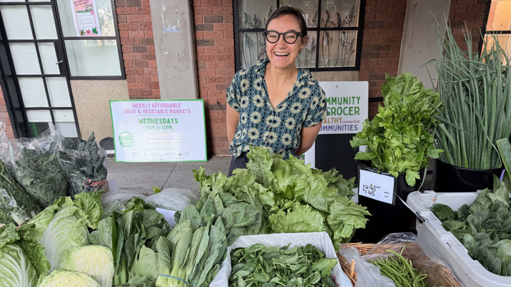 Community Grocer staff members Cass at Richmond market