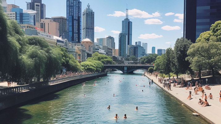 AI Generated image of the Yarra in the City of Melbourne